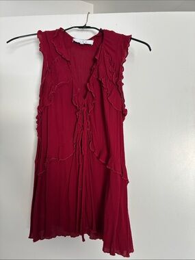 IRO burgundy red sleeveless flow top